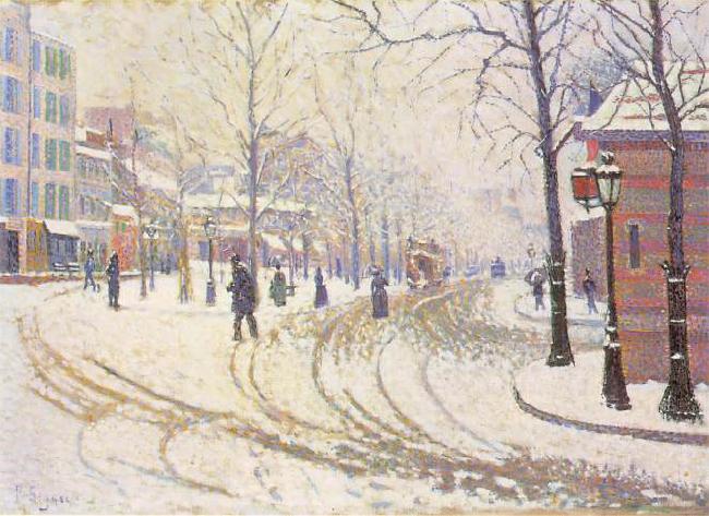 Paul Signac Le boulevard de Clichy, la neige Germany oil painting art